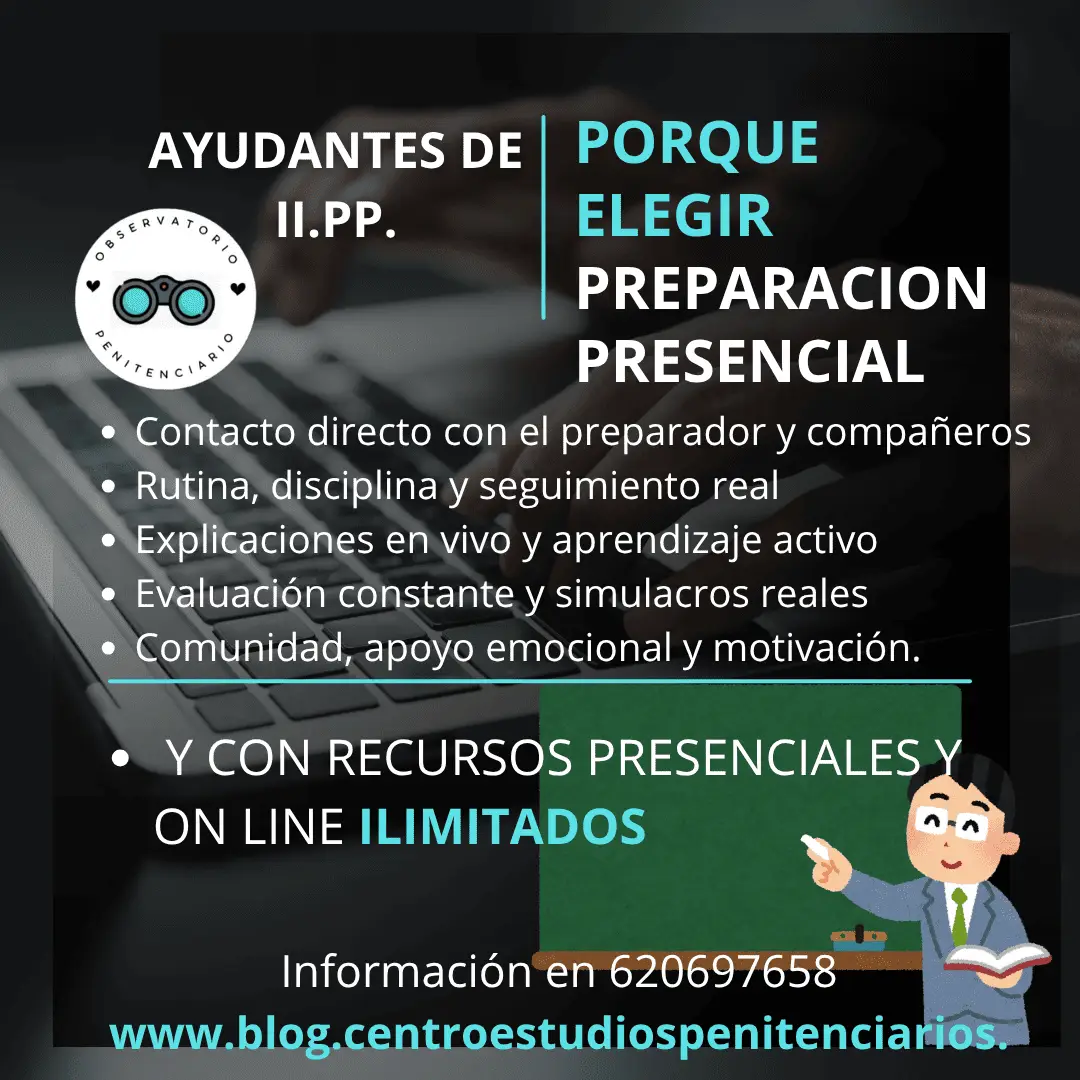 🎓 ¿Por qué elegir la preparación presencial para aprobar las oposiciones a Instituciones Penitenciarias?